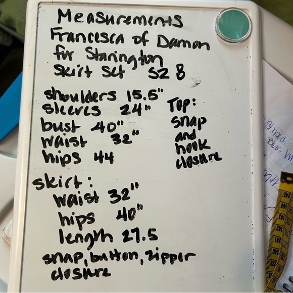 Vintage Francesca of Damon for Starington Silk Skirt Set Hong Kong Blue 90s - Picture 15 of 15